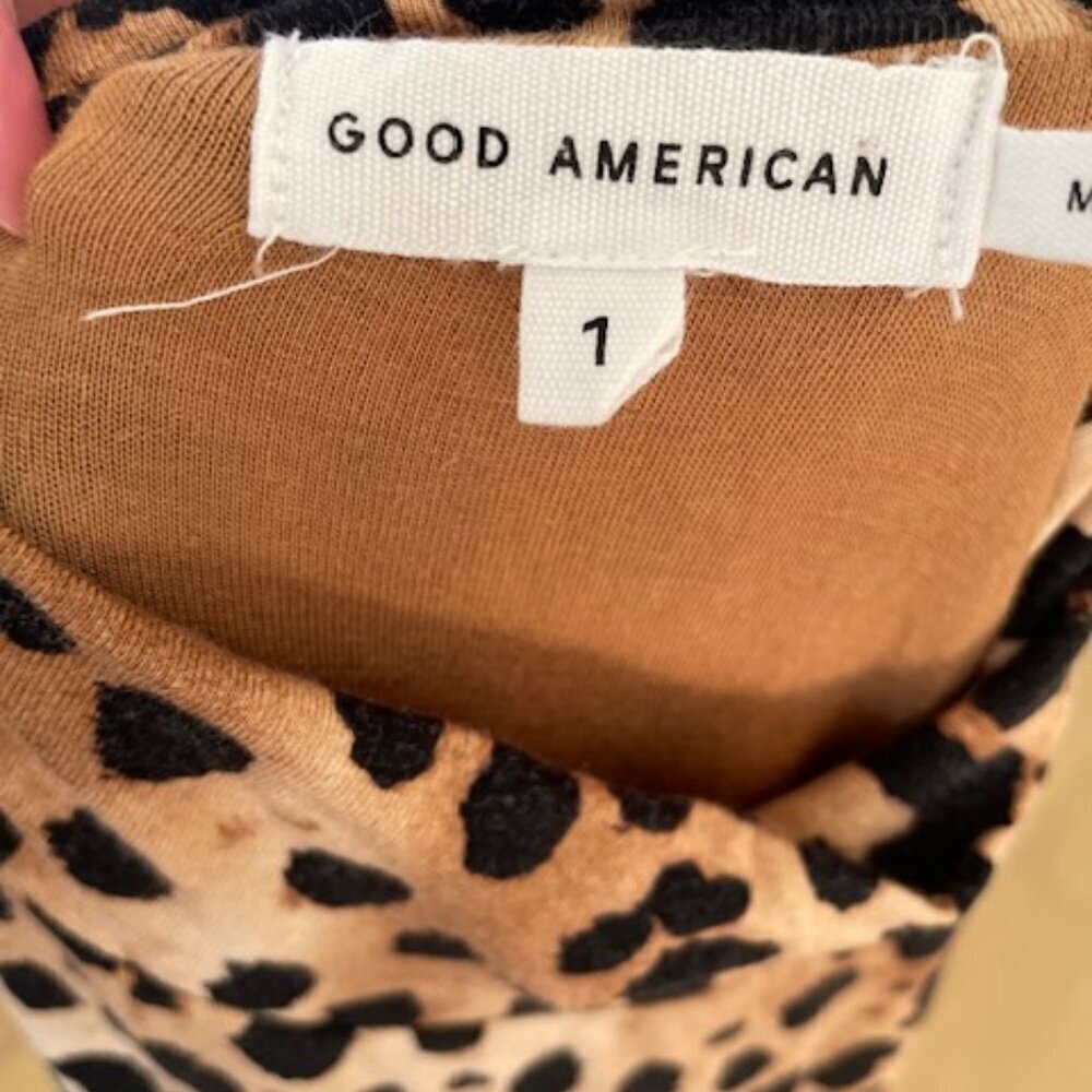 Good American Leopard Print Sundown Midi Dress Size Small/1 - Picture 4 of 5